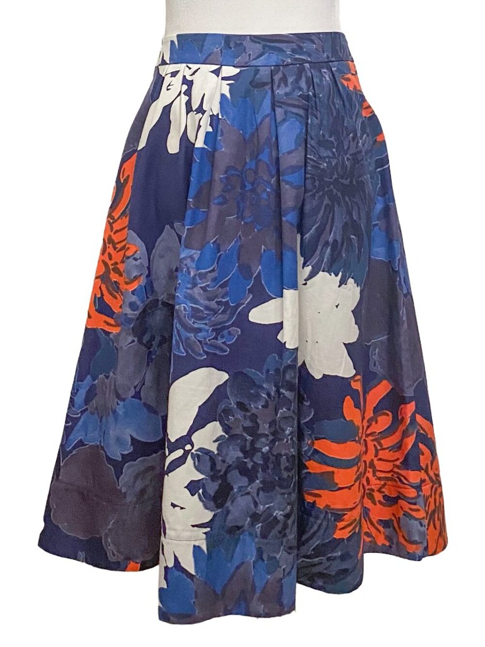 Rare Collab! MARIMEKKO for Anthropologie Abstract Floral Pleated Midi Skirt 6 - Picture 3 of 7